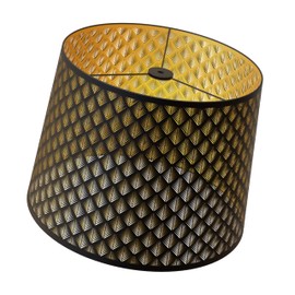 Large Lamp Shade Metal Etching Process Drum Large Lampshade 12" Top X 14" Bottom X 10" High Inch for Table Lamp and Floor Light Arrow Design Spider Fitter