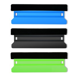8.3'' Long Wide Squeegee 3Pcs, Vehicle Vinyl Wrap Tool, DIY Wallpaper Smoothing, Furniture Renovation, Cabinet, Kitchen Countertop Wrap, Car Window Tint, Auto Solar Film, Felt Edge, Green Blue Black