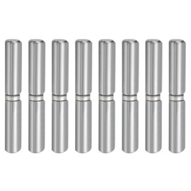 uxcell 8Pcs 7/8" x 6-5/16" (D*L) Carbon Steel Weld On Hinges Weldable Detachable Water Drop Barrel Hinges for Metal Gate Swing Door Trailer Ramp, Silver