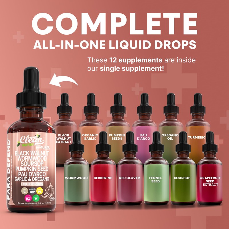para Defend Wormwood Black Walnut Cleanse for Humans Drops Liquid