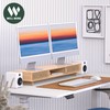 WELL WENG Monitor Stand Riser with Sliding Door, Desk Shelf