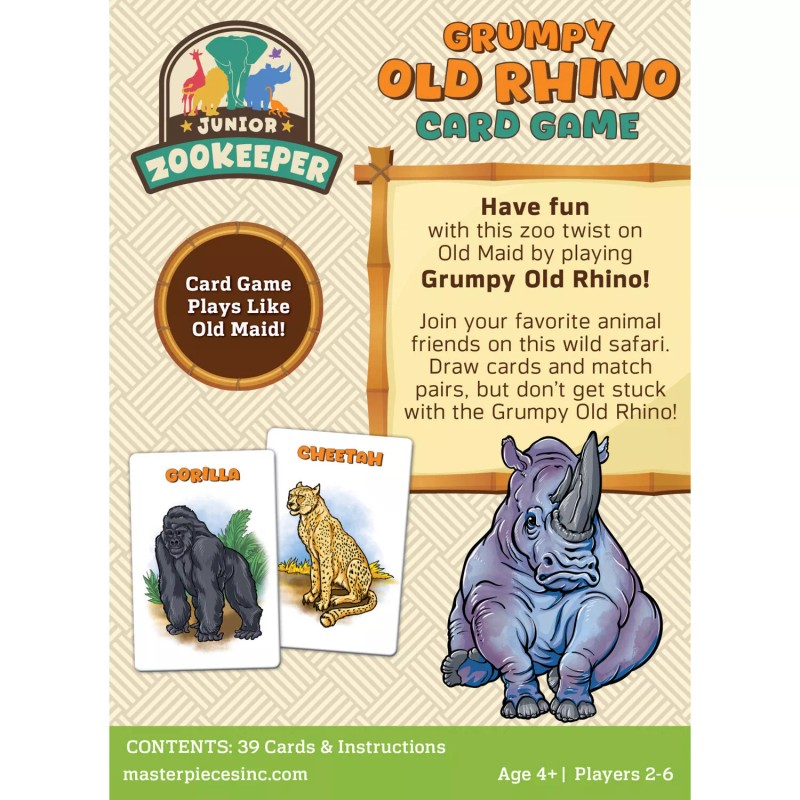 MasterPieces - Jr. Zookeeper Grumpy Old Rhino Card Game