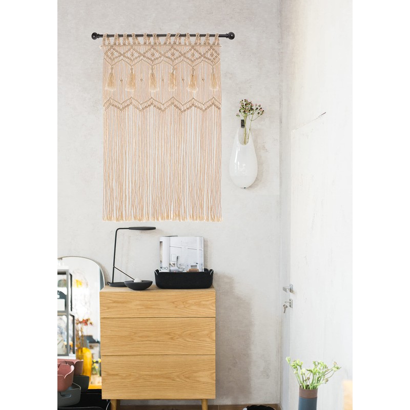 Hysunland French Door Window Curtains Handmade Macrame Side Window Curtain