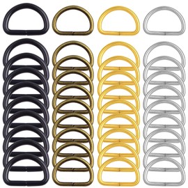 BronaGrand 100pcs 4 Colors Semi-Circular D Rings Multipurpose Half Round D-shaped Rings Loop Webbing Buckle Accessories for DIY Crafts Clothing Backpack Belt Sewing Projects