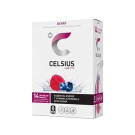 CELSIUS Berry On-the-Go Powder Stick Packs, 14 Count (Pack of 1)