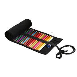 WUMUZAI Pencil Case Roll Up Color Pencil Case Organizer Canvas Colorful Art Pencil Case Set Portable Painting Sketching Drawing Pen Case for Adults Artist Travel, 72 compartments, Roll Up Pencil Case