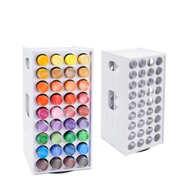 bangminda Acrylic Paint Organizer, 2Pack Craft Paint Holder with 72 Holes, 360° Spining Craft Paint Storage Organizer 2oz Craft Paints Rack for Apple Barrel Art Supplies