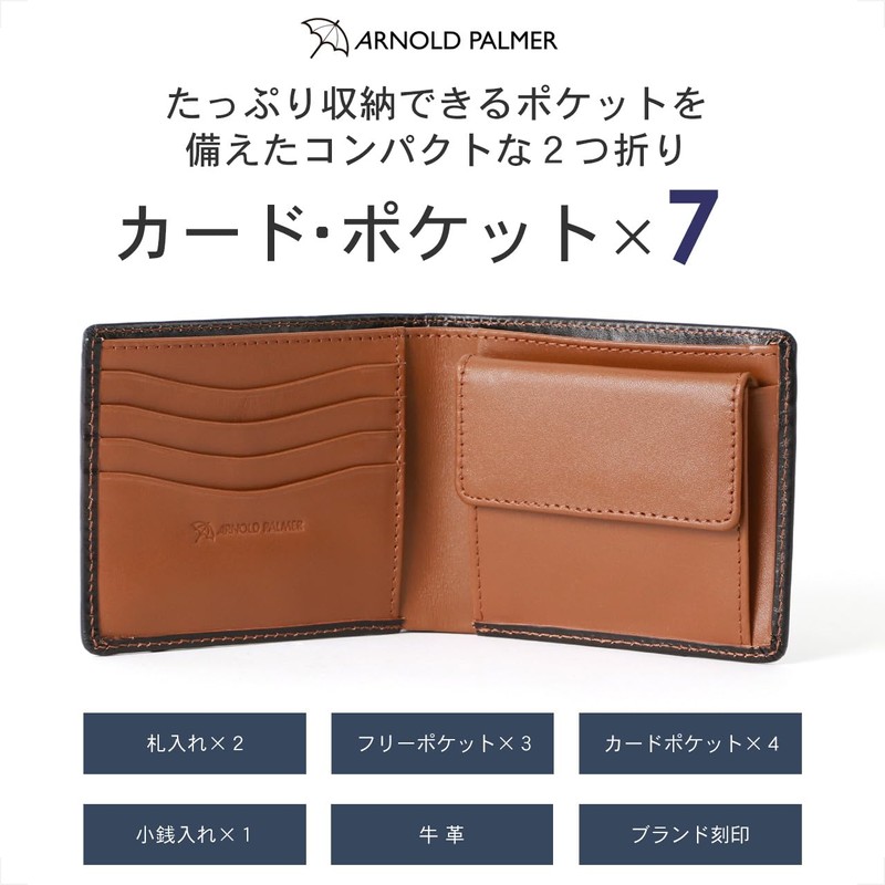 Arnold Palmer Men's Wallet, Genuine Leather, Cowhide Leather, Bi-fold Wallet,