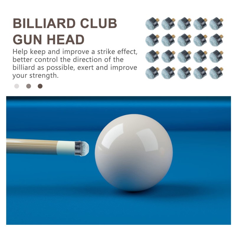 Gatuida 20 Pcs Pool Cue Billiard Accessories Billiard Cue Tips