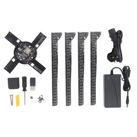 3D Holographic Projector Advertising Display 45cm 4 Blades Fan 2000x510 Resolution 510 LEDs for Business Store 100‑240V UK Plug