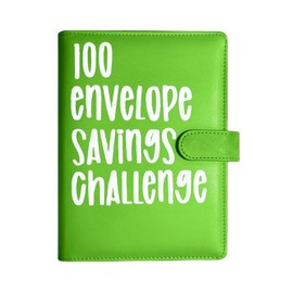 100 Envelope Challenge Binder，Envelopes Money Saving Challenge，Savings Money Challenge Book for Cash Saving Easy,Fun Way to Save $5,050,Budget Binder Planner Book - Color: green