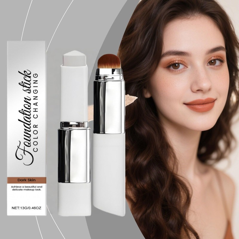 2-In-1 Concealer Cream Stick&Foundation,Colour Changing Foundation Stick for Mature Skin,Hydrating
