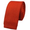 Men Deep Orange Retro Ties Narrow Rust Autumn Stylish Textured