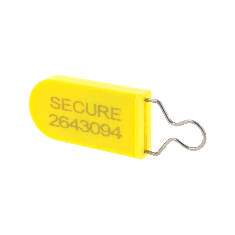 Plastic Padlock Security Seal with Metal Wire-Yellow-100 Pack
