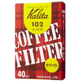 カリタ Kalita コーヒーフィルター 102濾紙 箱入り 2~4人用 40枚入り ホワイト #13039