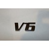 uxcell Silver Tone Metal V6 Pattern Adhesive Badge Emblem Sticker