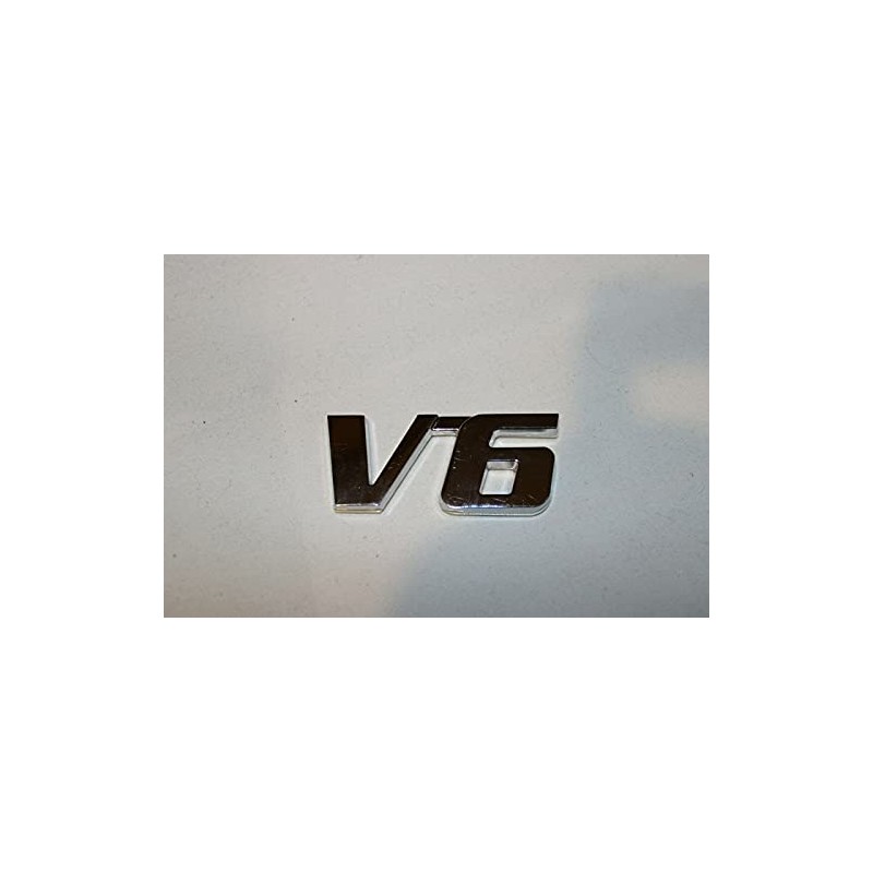 uxcell Silver Tone Metal V6 Pattern Adhesive Badge Emblem Sticker