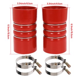 3 Inch Silicone Charge Air Cooler Hump Hose Boot Set 3" X 6" with T Bolt Clamp Red (Hose-3060-RD)