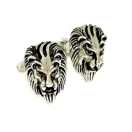 Patch Nation Black Lion Silver Metal Cufflinks Cuff Links