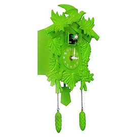 Walplus 20x37 cm Cuckoo Clock Wall Home Decoration DIY Living Bedroom Office Décor Plastic Kids Room Gift, Green