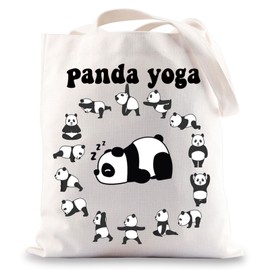 G2TUP Panda Yoga Tote Bag Panda Lover Gifts Panda Bear Shopping Bag Panda Yoga Gift Panda Merchandise (panda yoga CA)