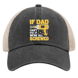 If dad Can't fix it We're All Screwed Baseball Cap Runners hat AllBlack Golf hat Gifts for Son Golf Caps, Allblack, One Size