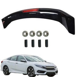 WFLNHB Glossy Black Trunk Spoiler Wing with Brake Light Lamp Replacement for Civic 4-Door Sedan 2013-2015