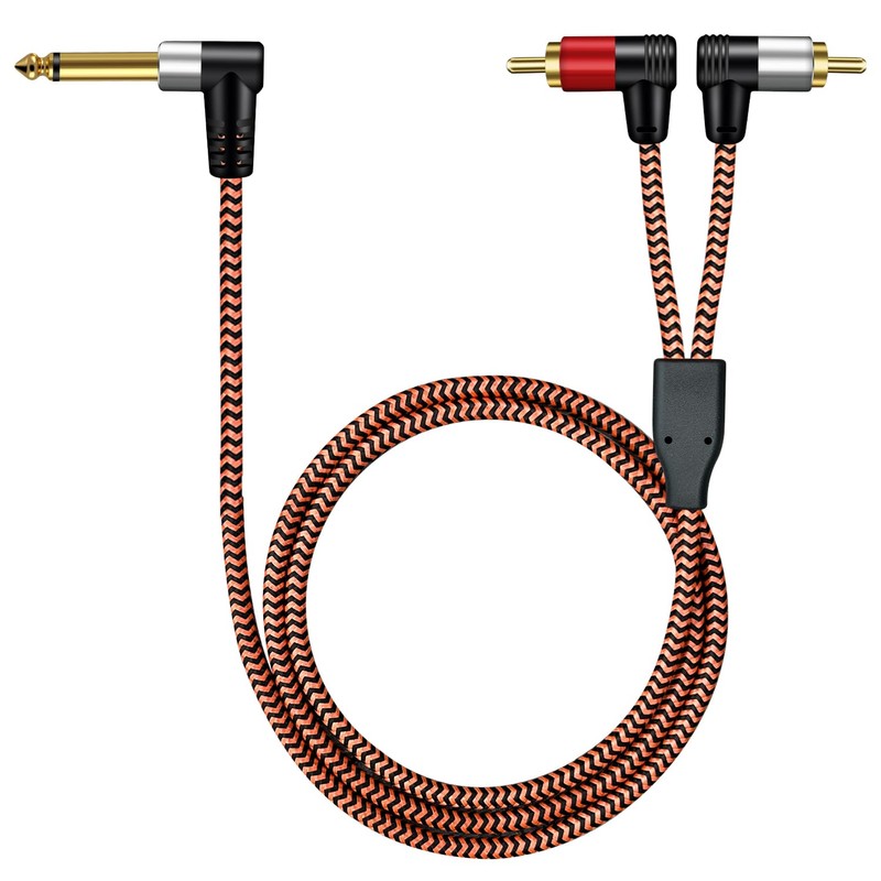 LiuTian Plated 6.35mm 1/4" High TRS Stereo Plug to Two