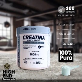 Creatina Monohidratada En Polvo Alta Pureza 500g Mdn Sports                                                                                           