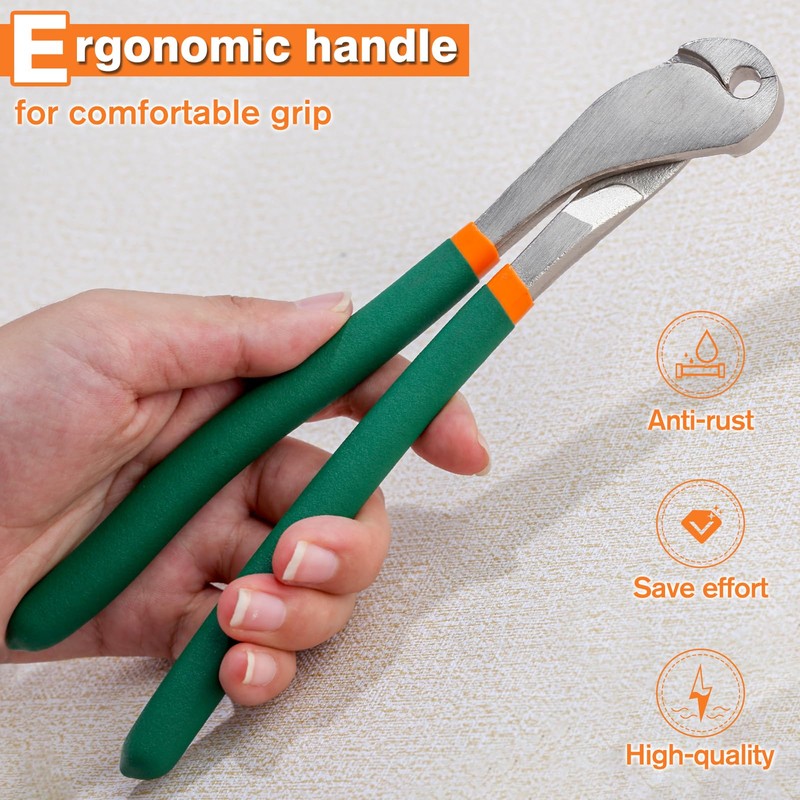 LEONTOOL Heavy Duty J-Clip Pliers, Anti-slip Comfortable Grip, Curved Nose