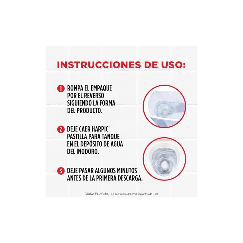 Harpic White & Shine Pastillas Acuaticas con Cloro, 5 piezas
