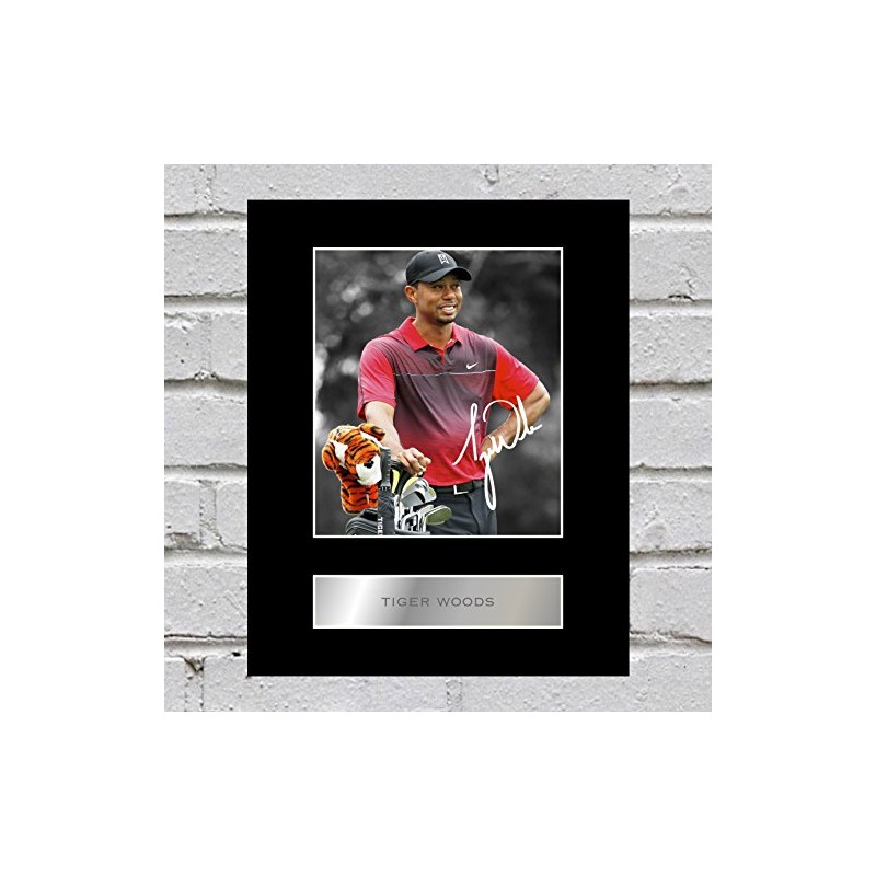 Tiger Woods Signed Mounted Photo Display #2