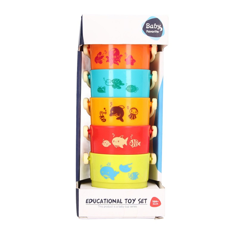 5pcs Colorful Stacking Cups Set Early Educational Baby Building Toys