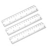 3 Pack 6 Inch Ruler Set Plastic Straight Ruler Transparent