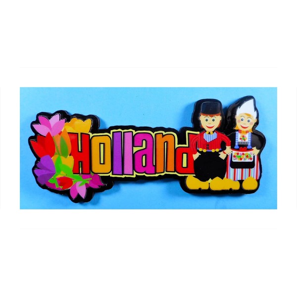 Souvenir Magnet Tulips Holland Couple Costume 11.5 x 5 x