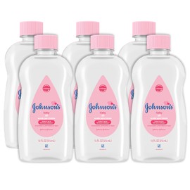 Johnson & Johnson Johnson's Baby Aceite cremoso Aloe y vitamina E, 8 onzas líquidas, Aceite para bebés, 14 Fl oz. (Pack of 6)