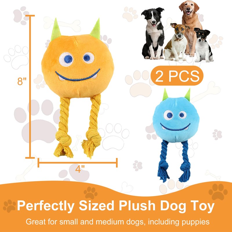 lilfrd Dog Toys for Small Dogs - 2 Pack Squeaky