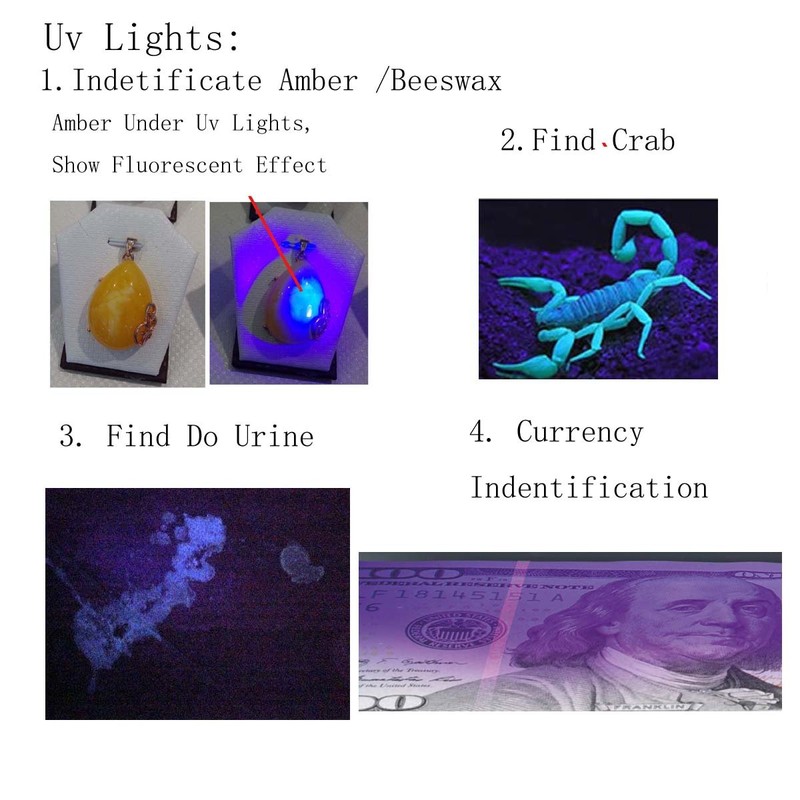 QLEE Led Uv Flashlight 365nm R5 Jade Jewelry Gemstone Identification