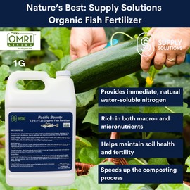 Supply Solutions OMRI Listed | Organic Liquid Fish Fertilizer - Fish Fertilizers for Plants, Lawns, and Garden - The Best Fish Emulsion Fertilizer and Plant Food for House Plants (1 Gallon)