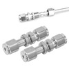 2Pcs Bulkhead Connector 316 Stainless Steel Double Ferrule Wear Plate