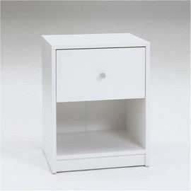 Pemberly Row 1-Drawer Contemporary Engineered Wood Nightstand in White