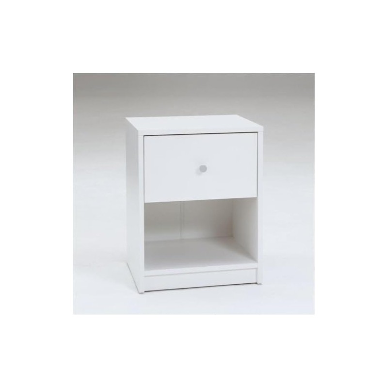 Pemberly Row 1-Drawer Contemporary Engineered Wood Nightstand in White
