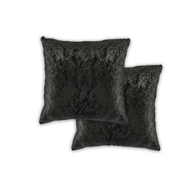 Lex's Linens Set of 2 Crushed Velvet Cushion Covers (Black)