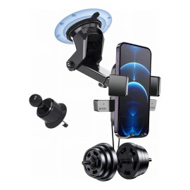 Soporte Para Celular Coche,porta Celular Carro 3en1 Estable Color Negro