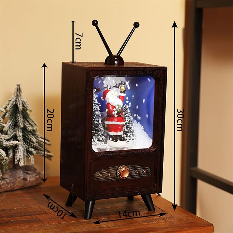 Mini Retro Christmas Snow Music TV Party Decoration Christmas Home