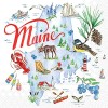 Boston International - 3-Ply 5" Cocktail Napkins - State Collection