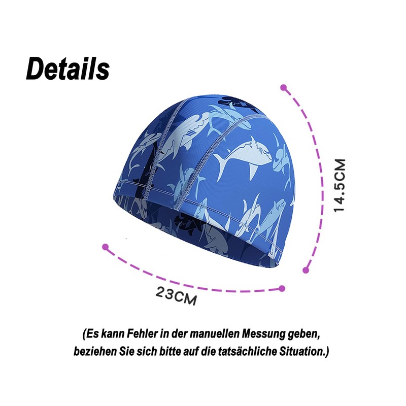 Ancaiqi Children's Swimming Cap, Fabric Bath Hat, Printed Bath Hat