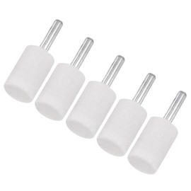 M METERXITY 5-Pack Abrasive Mounted Stone Grinding Bits, 1/4 IN(6mm) Shank Aluminum Oxide Polishing Sanding Drill Bit for Rotary Tools, 0.79IN(20mm) Dia 80 Grits Cylinder [White]