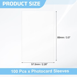 uxcell 100 Pcs Photocard Sleeves, 57.5 x 89mm CPP Clear Card Sleeve Card Protector Holder Trading Card Sleeves for Trading Cards Standard Kpop Photocard Kpop Album Photo, Transparent