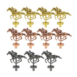 HOROW 11 Metal Horses for Horse Race Board Game (4 Gold+4 Rose Gold+3 Silver) 1 Horse Race Game Horses Set with Cylindrical Horses Foot
